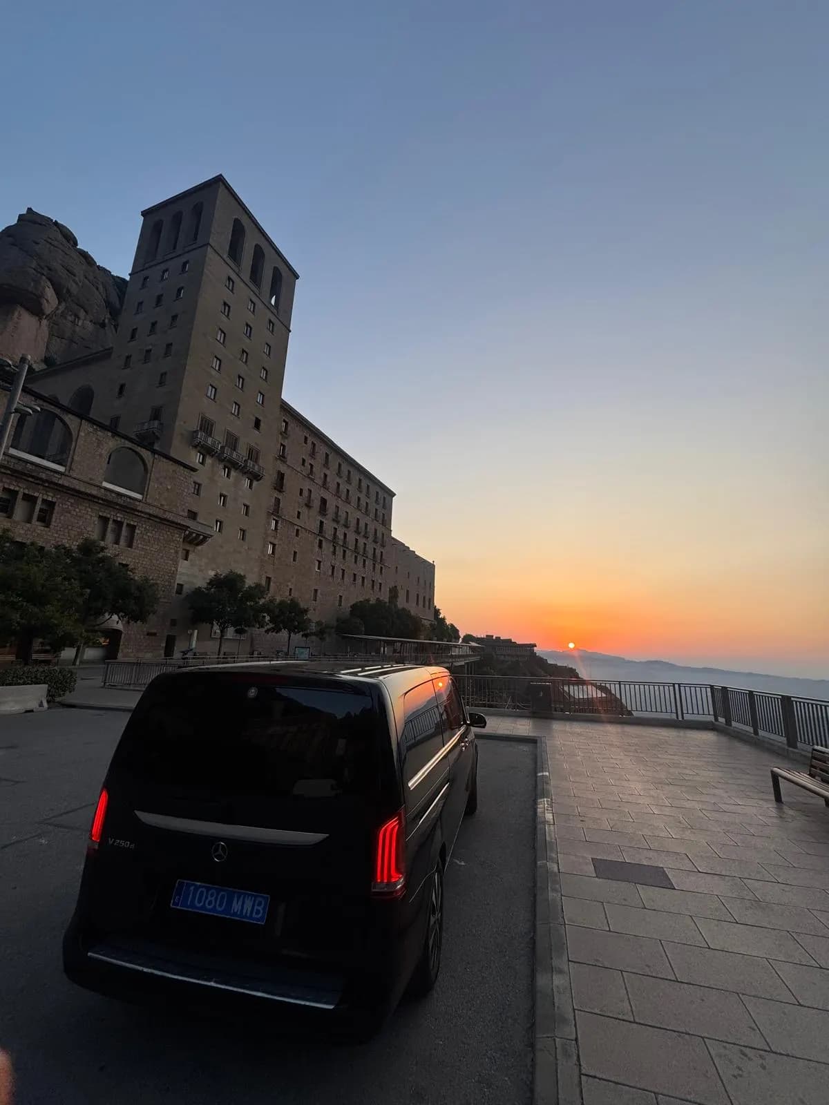 A QuickPickups fleet vehicle at sunrise in Montserrat